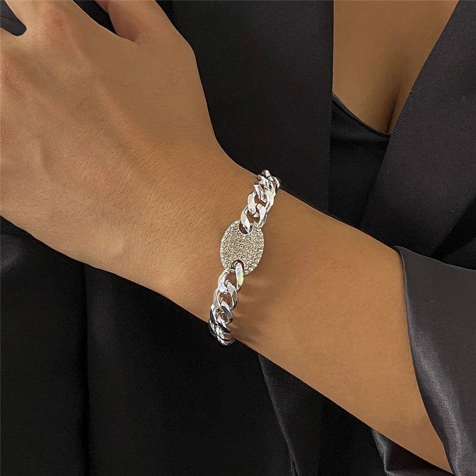 Stunning Iced Out Rhinestones Tennis Chain Choker Necklace - Hip Hop Bling for Every Occasion